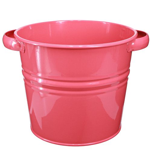 Floristik24 Vaso decorativo manici per fioriere in metallo rosa 31x26x 21,5 cm