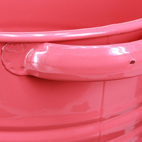 Prodotto Vaso decorativo manici per fioriere in metallo rosa 31x26x 21,5 cm