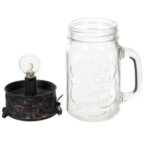 Bicchiere decorativo con lampada a LED Ø8cm H16cm | Floristik24.it