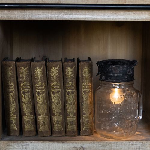 Bicchiere decorativo con lampada a LED Ø8cm H16cm | Floristik24.it