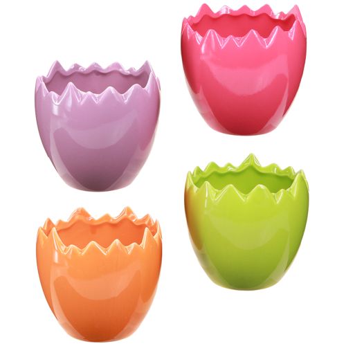Floristik24 Vaso decorativo pasquale uova di Pasqua colorate in ceramica Ø11cm 4 pezzi