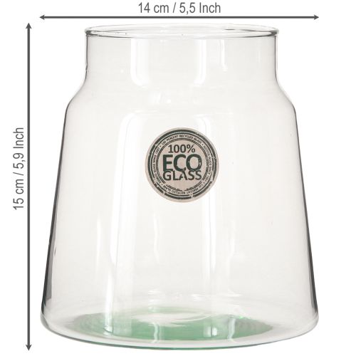 Prodotto Vaso decorativo vaso per fiori in vetro trasparente Ø14cm H15cm