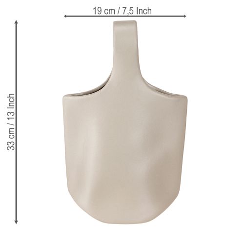 Prodotto Vaso decorativo in ceramica Borsa Shopper Grigio 19×4.5×33cm