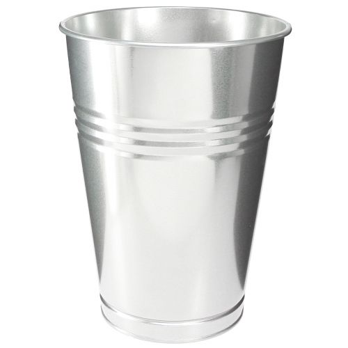 Floristik24 Vaso decorativo vaso alto conico in metallo argento H34cm vaso 11L