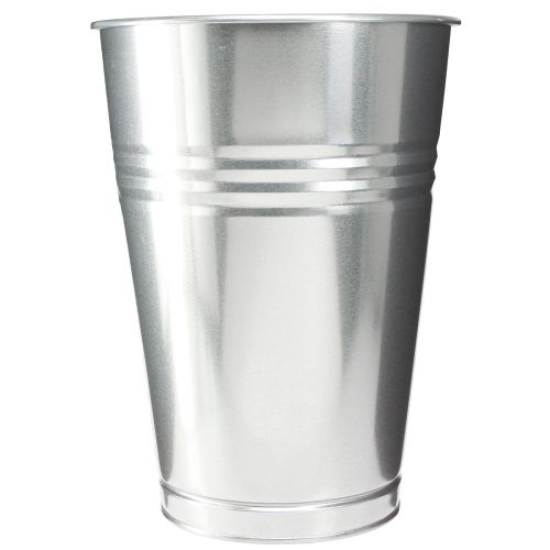 Prodotto Vaso decorativo vaso alto conico in metallo argento H34cm vaso 11L