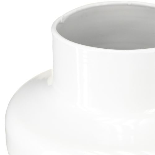 Prodotto Vaso decorativo Vaso in metallo Decorazione Crema Bianco Ø16.5cm H23.5cm