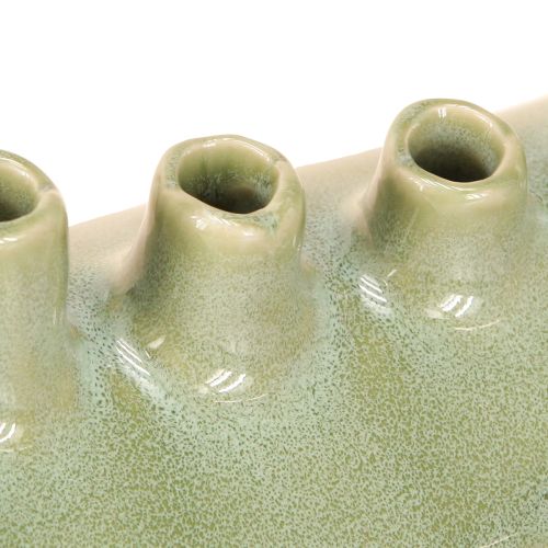 Prodotto Vaso decorativo Vaso in ceramica a forma di barca verde chiaro 23×8,5×11cm