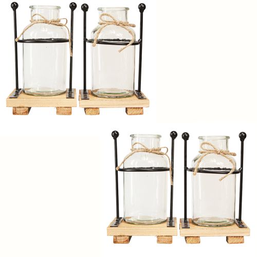Prodotto Vasi decorativi vaso bottiglia vetro su base 12×12×20cm 4pz