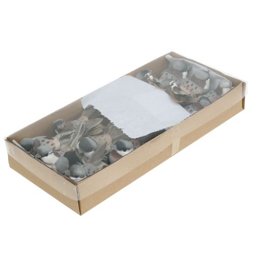 Floristik24 Deco Bird Grey, Brown 8,5cm 12pcs