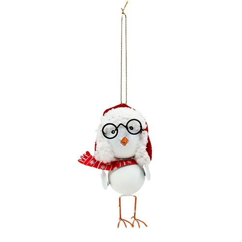Uccello decorativo con cappuccio rosso-bianco 10,5 cm