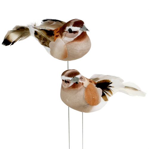 Uccellino Decorativo Con Testa Nera | Statuetta Primaverile 7x4x11 Cm | Oggettino Per Abbellire Casa, Scrivania O Mensola
