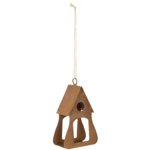 Casetta per uccelli decorativa da appendere, colore ruggine, 17,5 cm | Floristik24.it
