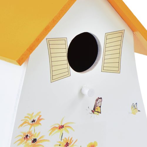 Floristik24 Casetta per uccelli decorativa da appendere bianco giallo estivo H21cm 2 pezzi