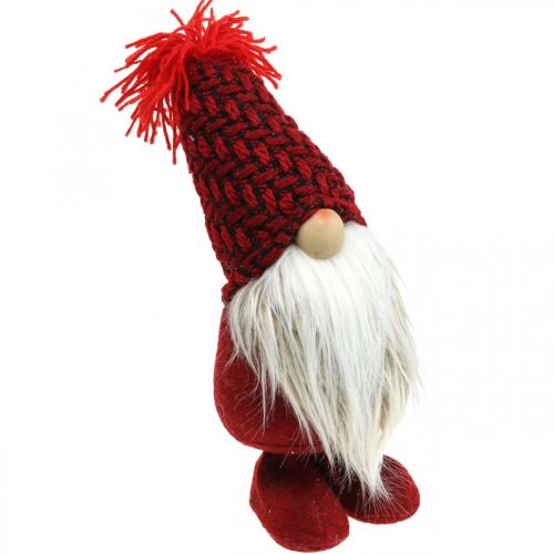 Deco Gnome Beard Christmas Gnome Deco Figura Rosso H30cm