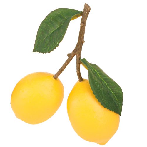 Prodotto Limoni artificiali decorativi 2 limoni su un ramo 16 cm 3 pezzi