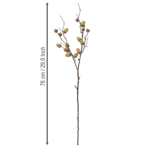 Prodotto Ghiande decorative di rami verdi, decorazione autunnale artificiale da 80 cm