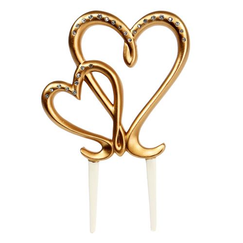 Floristik24 Cuore decorativo da attaccare oro 17cm