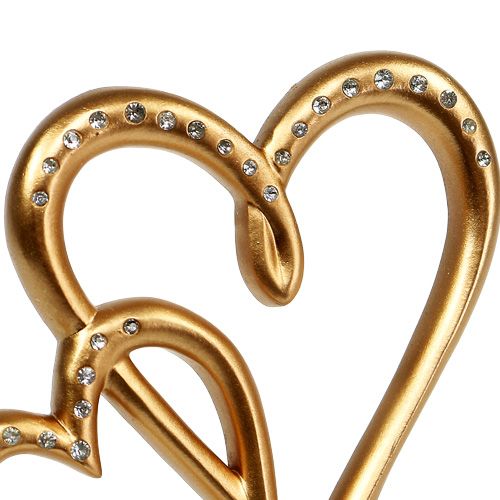 Floristik24 Cuore decorativo da attaccare oro 17cm