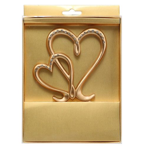 Floristik24 Cuore decorativo da attaccare oro 17cm