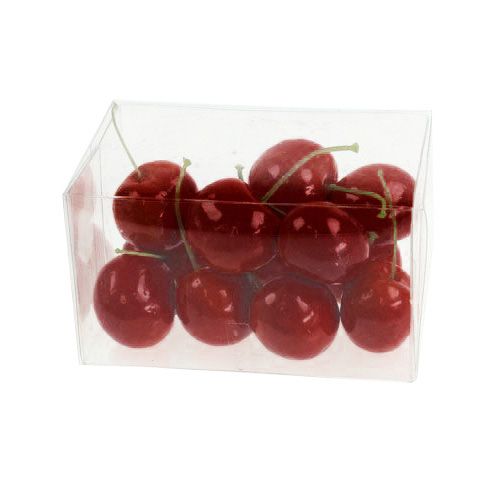 Floristik24 Deko-ciliegie rosso scuro 3cm 12 pezzi