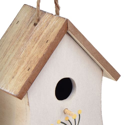 Prodotto Decorazione per casetta per uccelli da appendere in legno bianco giallo 13 cm 2 pz