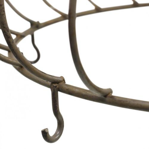 Prodotto Corona in metallo con gancio Ø20cm H17cm Marrone