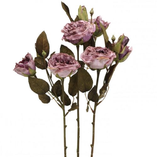 Floristik24 Deco rose bouquet fiori artificiali rose bouquet viola 45cm 3pz