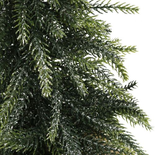 Floristik24 Déco albero di Natale mini abete sacchetto di iuta glitter, verde 26cm