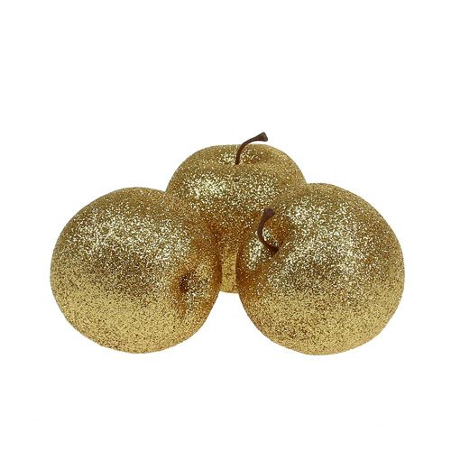 Floristik24 Mele Deco in oro con mica Ø6cm 12 pezzi