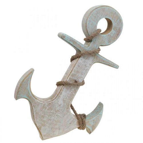 Prodotto Anchor Deco Wood Maritime Deco Bianco Blu 42cmx25cmx3.5cm