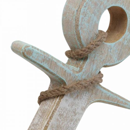 Prodotto Anchor Deco Wood Maritime Deco Bianco Blu 42cmx25cmx3.5cm