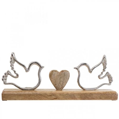 Floristik24 Espositore decorativo decorazione matrimonio cuore e colombe 30×5×12cm