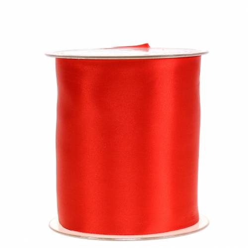 Floristik24 Nastro da tavolo in raso rosso 100mm 15m