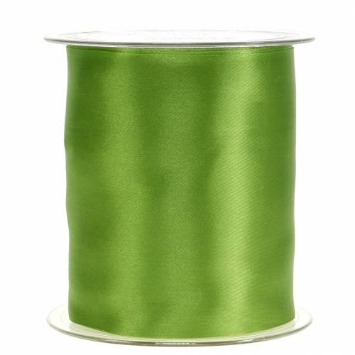 Floristik24 Nastro da tavolo in raso verde chiaro 100mm 15m