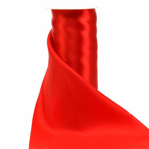 Floristik24 Nastro da tavola in raso rosso 200mm 10m