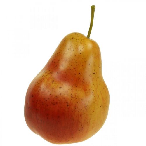 Floristik24 Deco pera giallo rosso, deco frutta, manichino alimentare 12,5 cm