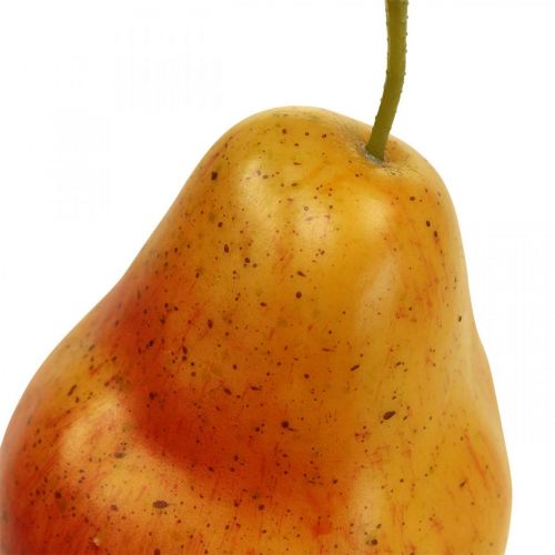 Deco pera giallo rosso, deco frutta, manichino alimentare 12,5 cm