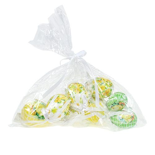 Floristik24 Uova decorative da appendere giallo-verde 5-8 cm 8 pezzi