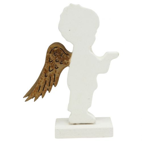 Floristik24 Deco Angelo bianco con ali d&#39;oro 8,5 cm 8 pezzi