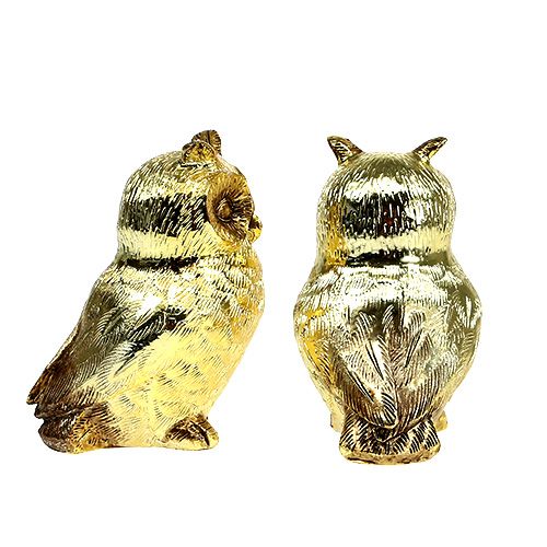 Floristik24 Deco gufo oro, lucido 12cm 4 pezzi
