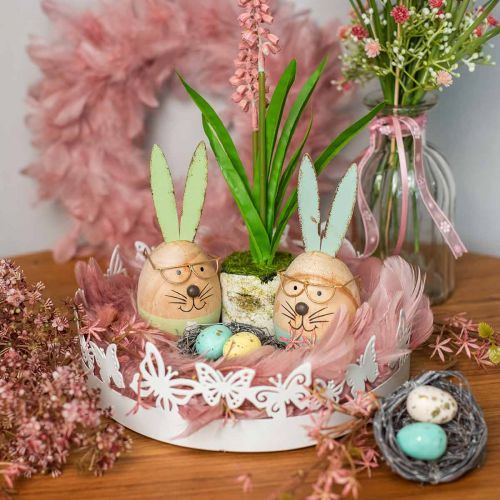 Corona di piume Deco grande decorazione pasquale rosa antico Ø24cm vera piuma