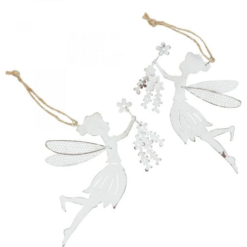 Prodotto Decorazione per finestra fata decorativa primavera metallo elfo bianco 15×10 cm 2 pz