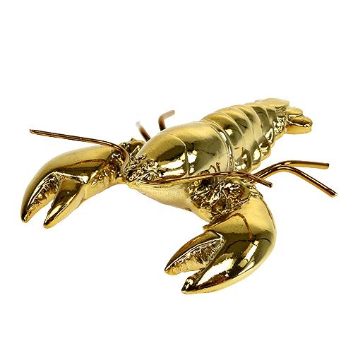 Floristik24 Aragosta figura decorativa in oro 8 cm