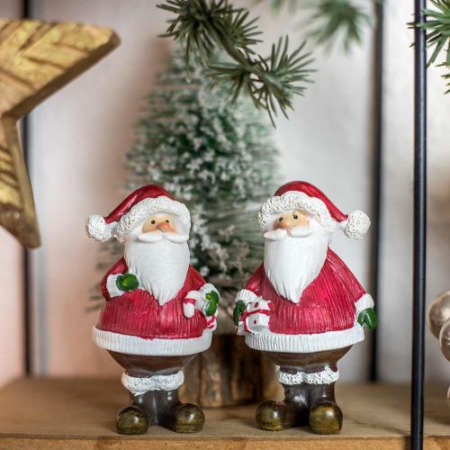 Floristik24 Figura decorativa Babbo Natale con bastoncino di zucchero/regalo H8.5cm 4 pezzi