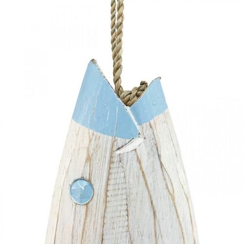 Floristik24 Pesce decorativo in legno pesce in legno da appendere azzurro H57,5 cm