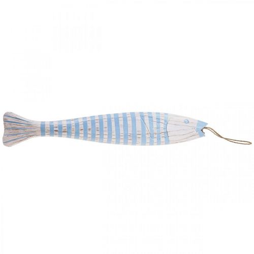 Floristik24 Pesce decorativo in legno pesce in legno da appendere azzurro H57,5 cm