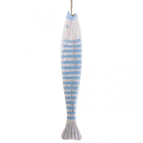 Floristik24 Pesce decorativo in legno pesce in legno da appendere azzurro H57,5 cm