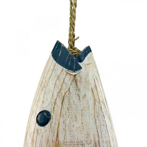 Floristik24 Deco fish wood Pesce in legno da appendere Blu scuro H57.5cm