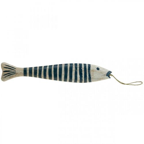 Floristik24 Deco fish wood Pesce in legno da appendere Blu scuro H57.5cm