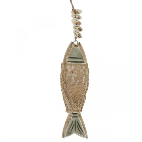Pesce decorativo, pesce di legno Deco, pendente di pesce in legno 21cm